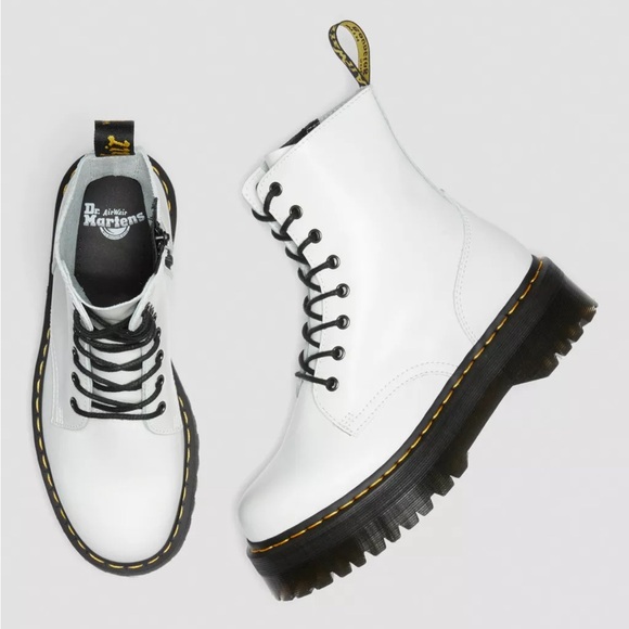 Martens Jadon White Leather Platform Boots